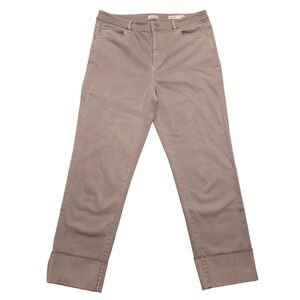 J Jill Denim High Rise Straight Leg Cropped Jeans Womens Size 12 Green